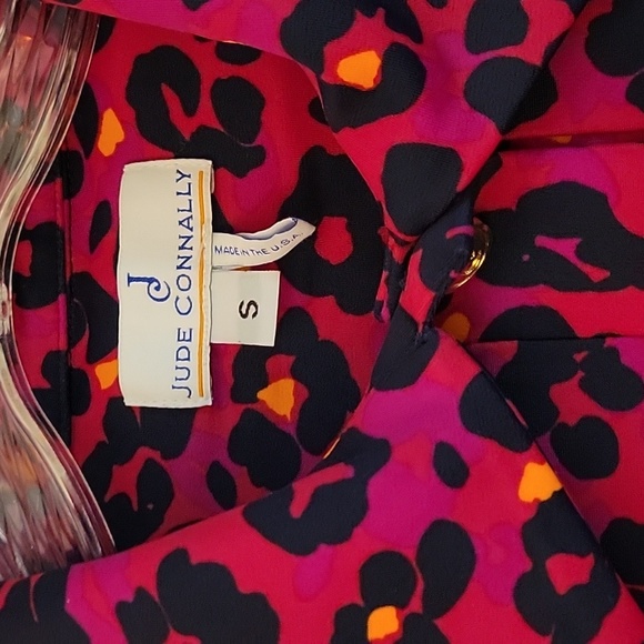 Jude Connally pink leopard print tunic, size small - Picture 2 of 3